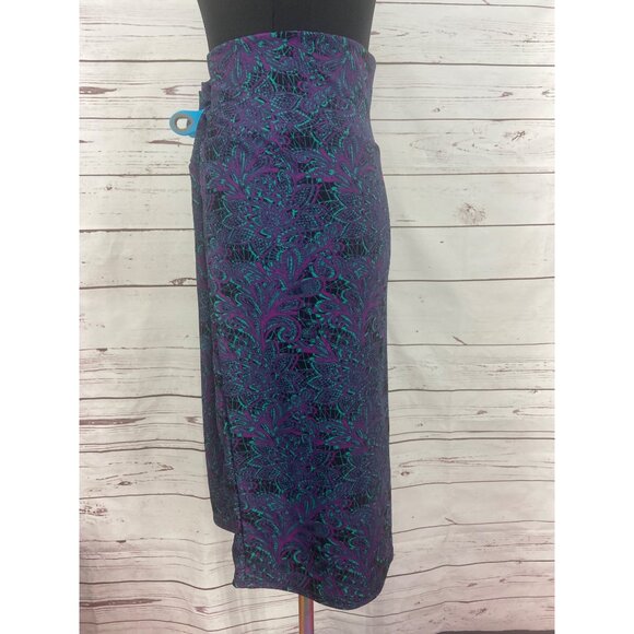 Lularoe Cassie Size XL Below Knee Paisley Purple Skirt NWT - Picture 4 of 7
